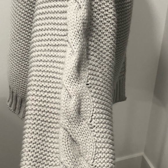 Gray Open Front Cardigan Sweater - Picture 6 of 9